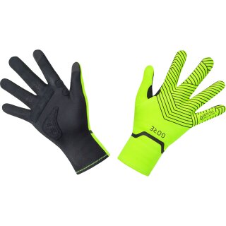 GORE C3 GORE-TEX INFINIUM Stretch Mid Gloves, Neon Yellow/Black