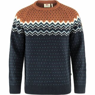 Fjällräven Övik Knit Sweater M Dark NavyTerracotta Brown M