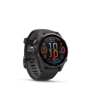 Garmin fenix 8 – 43 mm, AMOLED Sapphire, Schwarz/Titan Carbongrau