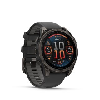 Garmin fenix 8 – 47 mm, AMOLED Sapphire, Schwarz/Titan Carbongrau