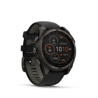 Garmin fenix 8 – 47 mm, Solar Sapphire Graphit/Titan Carbongrau